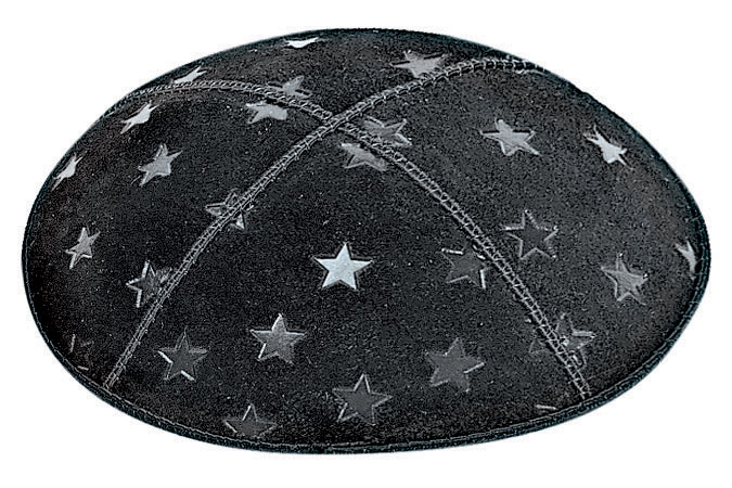 Large 5 Point Stars Embossed Kippah