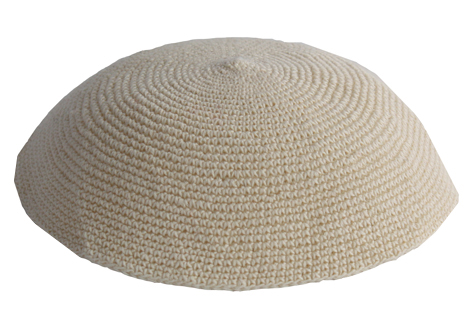 Beige Knit Kippot