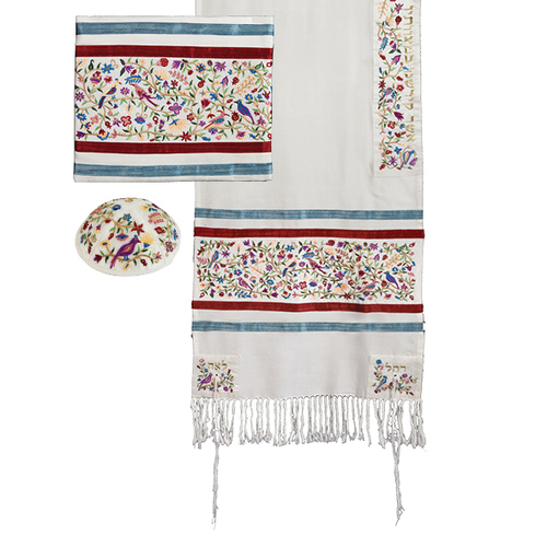 Yair Emanuel Tallit Embroidered the Matriarchs- Multicolor