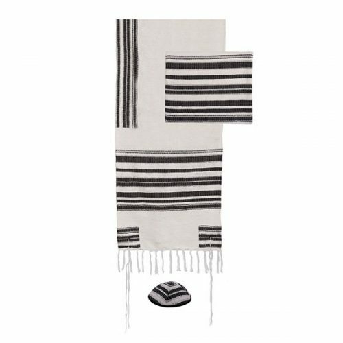 Yair Emanuel Hand Woven Tallit in Black