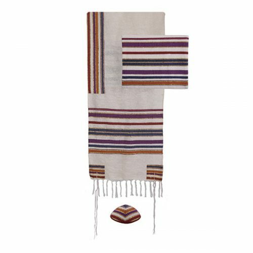 Yair Emanuel Hand Woven Tallit in Multicolor