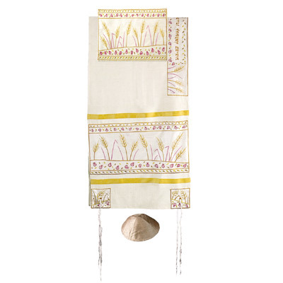 Yair Emanuel Sheaves of Wheat Silk Tallit Set